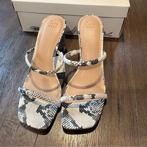 A New Day Women's Black and White Snake Print Heels